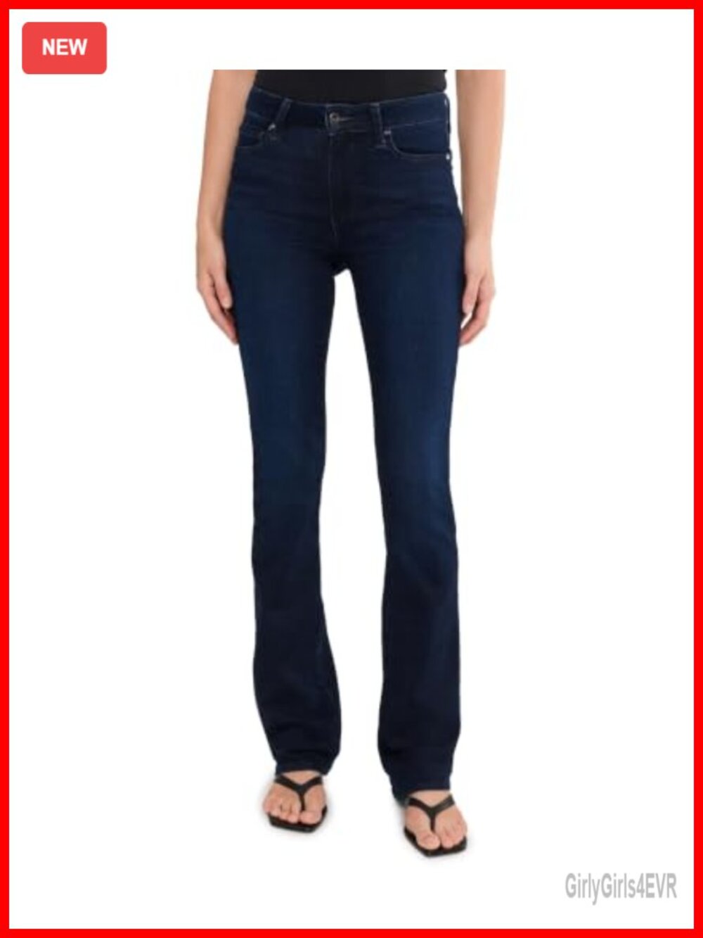 High Rise Manhattan Boot Cut Jeans Reverse Seamed Beltloops